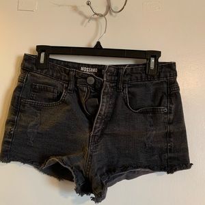 Black jean shorts
